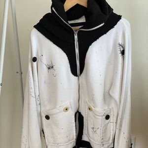 SMFK jacket with embroidery and paint oversize style